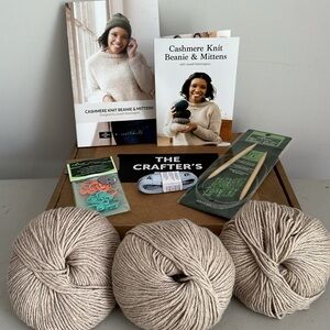 Cashmere Knit Beanie & Mittens KIT with instructions